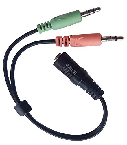 ienza PC Jack Y-Splitter Adapter Cable Cord Wire Compatible with AstroA10 A10 A40, Turtle Beach, HyperX Cloud, SteelSeries and Similar Gaming Headsets with Headphone & Mic