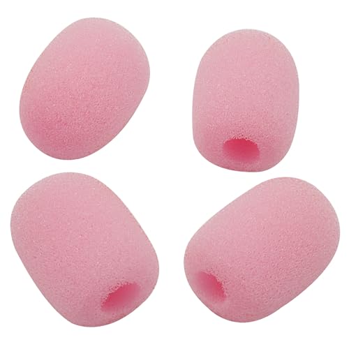 Pink Lapel Headset Microphone Windscreen, 10 Pack | High-Density Sponge Foam Covers, Noise Reduction, Dust & Moisture Protection, Fits Gaming, Office, Fitness, Aviation Headsets - color: Pink
