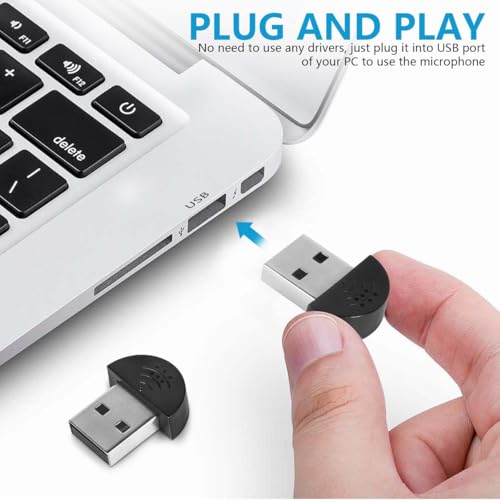 KISEER 2 Pcs USB 2.0 Mini Microphone, Laptop/Desktop PC Plug and Play for Skype, MSN, Yahoo Recording, YouTube, Google Voice Search and Games - size: 1.0*0.2 inch