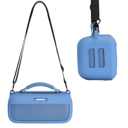 Protective Case for Bose SoundLink Max, Silicone Case Cover with Shoulder Strap for Bose SoundLink Max (Blue) - color: Blue