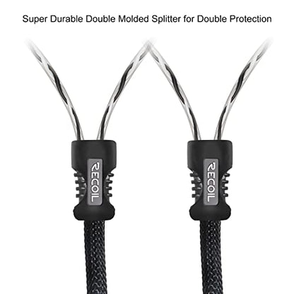 RECOIL PCI217 17ft 2-Channel RCA Audio Interconnects Cable Double Shielded | Premium 100% Oxygen Free Copper with Noise Reduction - style: 17ft 2-Channel RCA