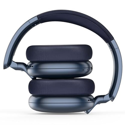C6 Active Noise Cancelling Headphones, Wireless Over Ear Bluetooth Headphones, 60H Playtime, Lightweight Folding Deep Bass Comfort Fit Ear Cups Headset with Mic for iPad/Travel/PC/Home Blue - color: Blue