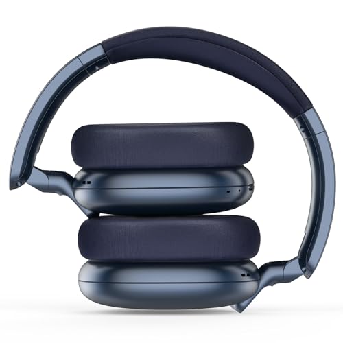 C6 Active Noise Cancelling Headphones, Wireless Over Ear Bluetooth Headphones, 60H Playtime, Lightweight Folding Deep Bass Comfort Fit Ear Cups Headset with Mic for iPad/Travel/PC/Home Blue - color: Blue