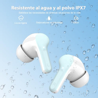 Wireless Earbuds, Bluetooth 5.3 Headphones HiFi Stereo, Bluetooth Earbuds - color: TR-EAzure