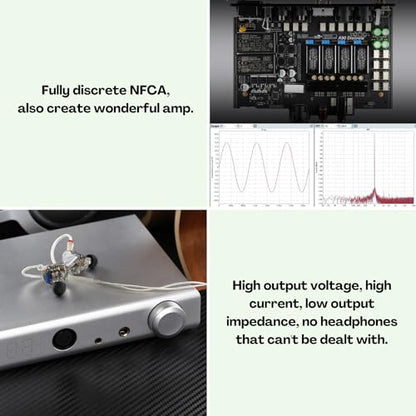 Topping A90 Discrete Fully Discrete Balanced Headphone Amplifier, HiFi NFCA 4Pin XLR/4.4mm Balanced/6.35mm SE Out 9800mWx2 Desktop Headphone Amp Preamplifier (Silver)