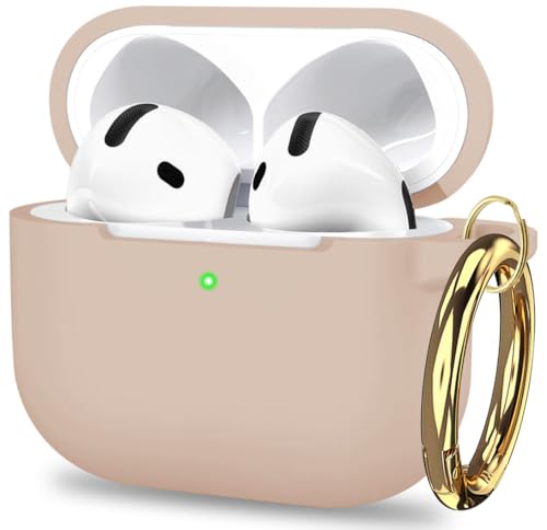 Case for Apple Airpods 4 (2024) - VOTILE Airpods 4th Cases Cover Women Silicone iPods 4 Earbuds Wireless Accessorie Charging Cases Girl Keychain for Airpod iPods 4 Generation - Tea - color: # Milk Tea, size: for AirPods 4th 2024