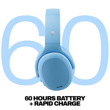 Skullcandy Crusher ANC 2 Noise Cancelling Wireless Headphones - Preppy Blue | Multi-Sensory Crusher Bass, Over-Ear Fit, Bluetooth, 60 Hours Battery, Working Out, Gym, Travel, Studying, Music, Gaming - color: Preppy Blue