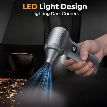Compressed Air Duster-230000RPM Super Power Electric Air Duster, 100-Level Adjustable Inflatable Air Blower with LED Light and Display Screen, Dust Blower for Computer, Keyboard,House, Outdoor and Car