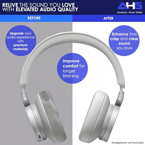 AHG Accessory House Global Upgraded Replacement Beoplay h95 Ear Pads Cushions Compatible with Bang & Olufsen Beoplay H95 Headphones (Gray). Sheepskin Leather/High-Density Foam/Strong Magnet - color: Gray