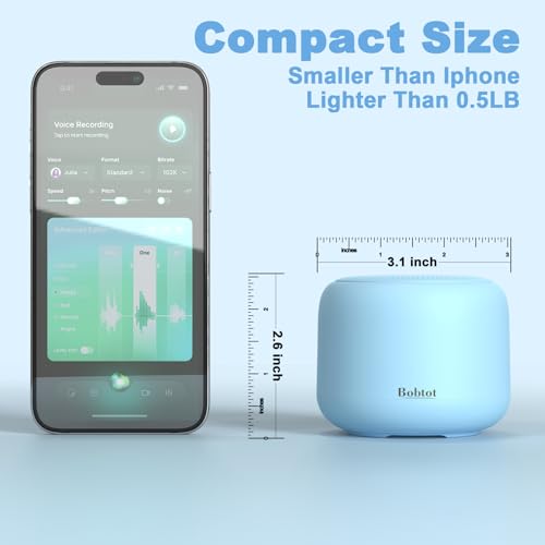 Bobtot Portable Bluetooth Speakers Mini Speaker with Loud Stereo Sound | with Strap Easy to Carry, Wireless IPX5 Waterproof, 20 Hours Playtime, Rechargeable Battery, Built-In Microphone, Blue - color: Blue