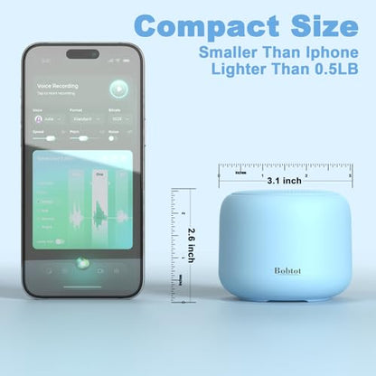 Bobtot Portable Bluetooth Speakers Mini Speaker with Loud Stereo Sound | with Strap Easy to Carry, Wireless IPX5 Waterproof, 20 Hours Playtime, Rechargeable Battery, Built-In Microphone, Blue - color: Blue