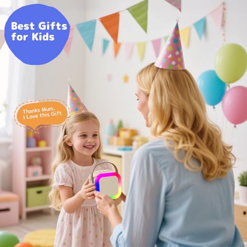 Karaoke Machine for Kids Adults, Mini Karaoke Machine with 2 Wireless Microphones, Portable Bluetooth Speaker with Voice Changing Effects & LED Lights, Best Gifts Toys for Girls and Boys - color: Beige