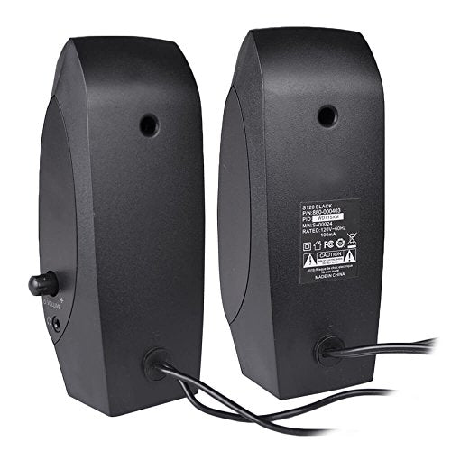 Logitech S-120 2-Piece 2 Channel Multimedia Speaker System w/Headphone Jack (Black)