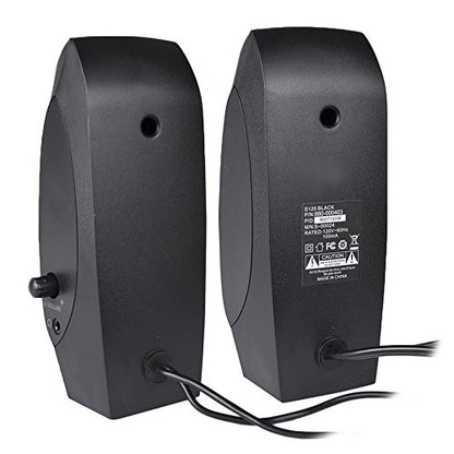 Logitech S-120 2-Piece 2 Channel Multimedia Speaker System w/Headphone Jack (Black)