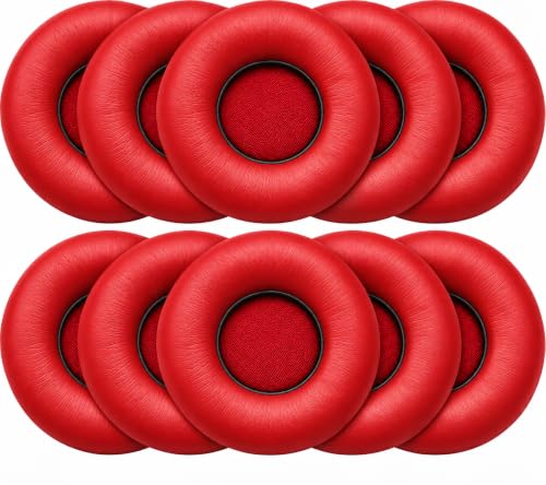 Faux Leather Ear Pad Replacement Cushions, Headphone Earphone Headset Disposable Covers (60mm - 2.4") 5 Pairs - color: Leather Red, size: 60mm
