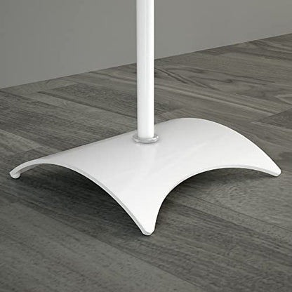AVF Speaker Floor Stands, Set of 2, Holds up to 11 lbs, White | 31.75–42.2 inch adjustable height, steel construction, stable weighted base, ideal for living room, bedroom, office, EAK80W-A - style: White w Metal Base
