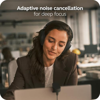 Jabra Evolve3 85 Over‑Ear Wireless Bluetooth Headphones with Mic, Black - color: Black, style: All Platforms