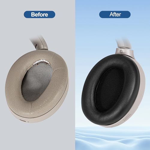 Aurivor Ear Pads for Sony WH-1000XM3 Headphones, Replacement XM3 Earpads Cushions with Soft Protein Leather, Noise Isolation Memory Foam, Reinforced Sealing