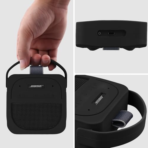 for Bose New SoundLink Micro 2nd Gen Portable Speaker Silicone Case,Black - color: Black Case