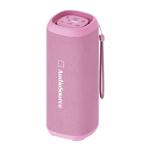 Audiosource Portable Bluetooth Speaker, 30W Loud Sound, Dual Passive Radiators for Deep Bass, Bluetooth 5.4, Auracast Multi-Speaker Pairing, IP67 Waterproof, 200ft Range, 12H Battery (Pink) - color: Pink