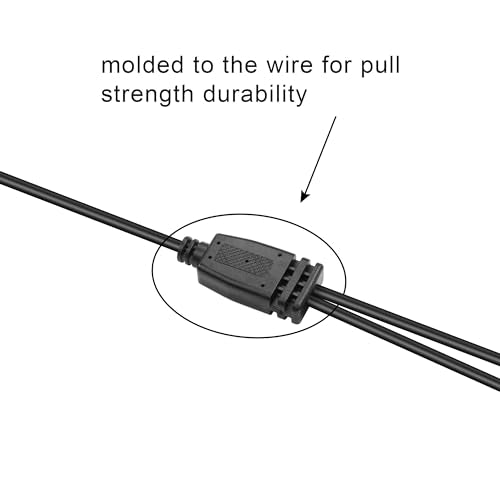 Short DC Power Splitter Right Angle 5.5mm x 2.1mm Male to Double RCA Female Cable, for Car Mounted Dual Screen DC Adapter Power Cable