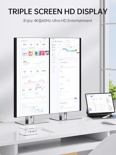GMKtec Mini PC Computer, G10 Ryzen 5 3500U (Beats N150/4300U/3200U), 16GB RAM 512GB SSD 2.5GbE NIC LAN Desktop Office Home Business HTPC, Triple 4K Display, WiFi, BT, USB-C, DP, Type-C PD, HDMI 2.1 - size: R5 3500U 16GB DDR4+512GB