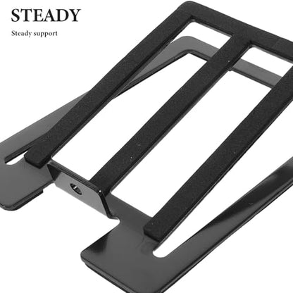 1 Pair Metal Desktop Speaker Stands with 15° Tilt, Slip Resistant and Sturdy Support for Bookshelf Speakers, Studio Monitors, and Computer Audio Devices on Desk