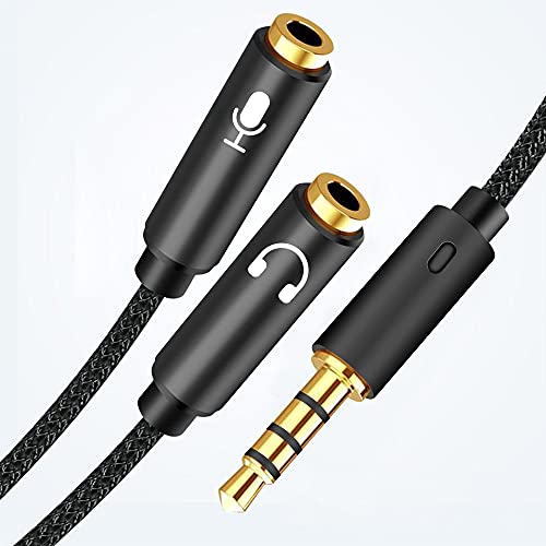 HIEbee 2 in 1 3.5mm Headphone Splitter Adapter (Microphone + Audio) Female to Male&Male to Female Stereo Jack Y Cable Compatible for PS4,PS5,Nintendo Switch,Phone,Laptop(3 in 1 Pack)