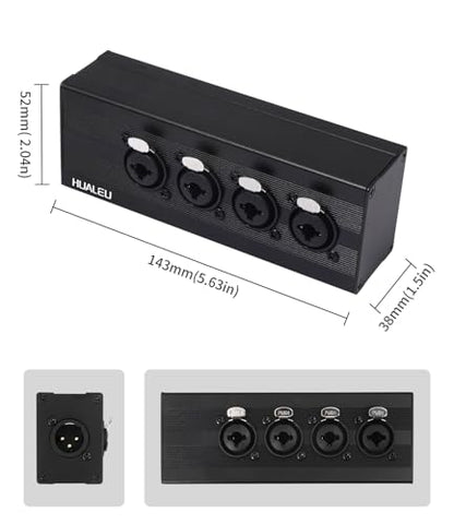 3Pin XLR 1 Male to 4 Female Splitter,4 Way 1/4 TRS& XLR Input to one-Output Parallel Connection Adapter,Four 6.35mm Microphone inputs Converted to one Output - color: XLR 1 F TO XLR+1/4 F