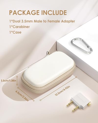 Hard Case for AirFly/Avantree Bluetooth Transmitter Receiver, with Adapter | for AirFly SE/Pro V2/Pro/Duo, Avantree Relay/1Mii, with 3.5mm Jack AUX Adapter, Airplane Travel/TV/Gym Carrying Case Bag - color: Upgrade Beige