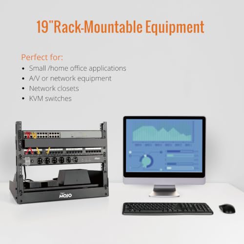 Tecmojo 2 Post 12U Desktop Server Rack Small Open Frame Rack for 19in AV/Data/Audio/Studio Equipment Free Standing Home/Office Rack,Tapped Hole - size: 12U/Tapped Hole