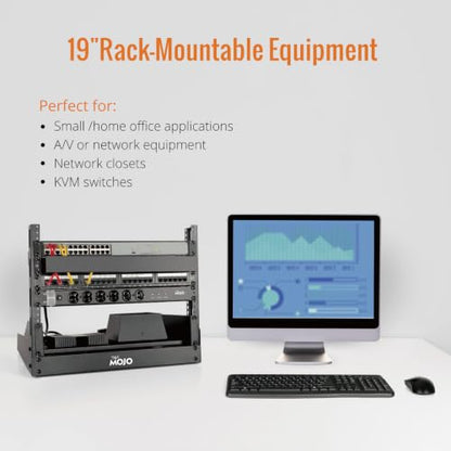 Tecmojo 2 Post 12U Desktop Server Rack Small Open Frame Rack for 19in AV/Data/Audio/Studio Equipment Free Standing Home/Office Rack,Tapped Hole - size: 12U/Tapped Hole