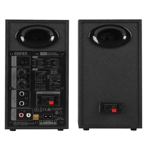 Edifier MR3 Powered Studio Monitor Speakers, Hi-Res Audio Certified Bluetooth V5.4 Active Bookshelf Loudspeakers, 2.0 Computer Speaker with Headphone Output RCA AUX Balanced TRS Input - Black (Pair) - color: Black