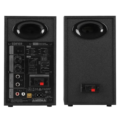 Edifier MR3 Powered Studio Monitor Speakers, Hi-Res Audio Certified Bluetooth V5.4 Active Bookshelf Loudspeakers, 2.0 Computer Speaker with Headphone Output RCA AUX Balanced TRS Input - Black (Pair) - color: Black