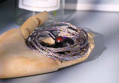 Linsoul Tripowin Zoe 4-Core Hybrid Litz IEM Upgrade Replacement IEM Cable | Pure Copper Silver-Plated Copper Gold-Plated, 24AWG In Ear Monitor Wire for Musician Audiophile, 3.5mm, Recessed 2pin - size: Recessed 2pin, style: 3.5mm