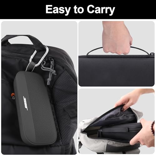Aenllosi Hard Case for Bose SoundLink Flex 2nd Gen/Bose Speaker, Black | EVA Hard Shell, Drop Resistant Protection, Water Resistant Protection, Dust Proof Protection, Protective Case Only - color: Black, style: Hard Case for Bose SoundLink Flex 2nd Gen/Fl