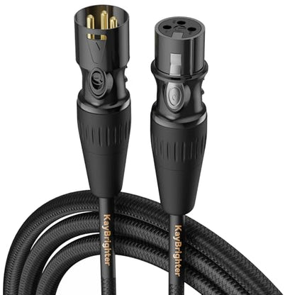 XLR Cables 15ft Balance Microphone Cable 99.99% OFC, Rean-Neutrik Gold Connectors, Premium Male to Female XLR Mic Cord, Noise-Free Hi-Fi XLR Cable Durable Nylon Braided for Recording - size: 15 FT, style: 1-Pack