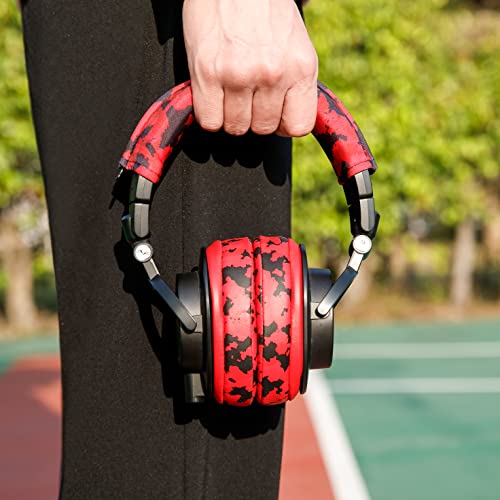 WC PadZ & BandZ Bundle - Replacement Earpads and Headband Cover for ATH M50X and M Series Headphones | Red Camo Pack