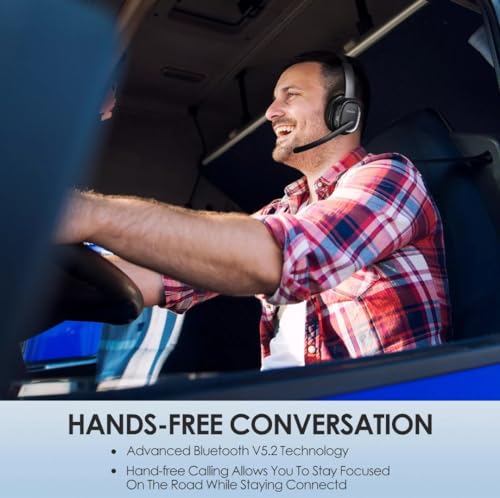 Sindoo JH-101 On-Ear Trucker Bluetooth Headset (AI Noise Cancelling) Microphone, Lightweight,Wireless Headset for Work PC/Computer/Laptop/Work from Home/Office/Call Center/Teams/Zoom/Truckr