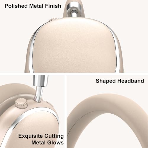 Srhythm NiceComfort 95 Adaptive Noise Cancelling Headphones Wireless | Bluetooth with Spatial Audio,Transparency,ENC,HD Sound,Low Latency for Gaming,Slim Headphones Lightweight - color: Champagne Gold