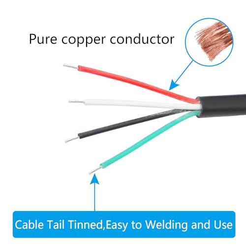 3.5mm Male Plug to 4Pin Bare Wire Open End Cable 3FT, TRRS 4 Pole 1/8'' | 3.5mm Audio Plug Stereo Audio Wire, Auxiliary Audio Connector Jack, for 3.5mm Earphone Microphone DIY Cable Repair - 4Pcs - color: 3.5mm Male Plug TRRS 4 Pole - 1M/3FT