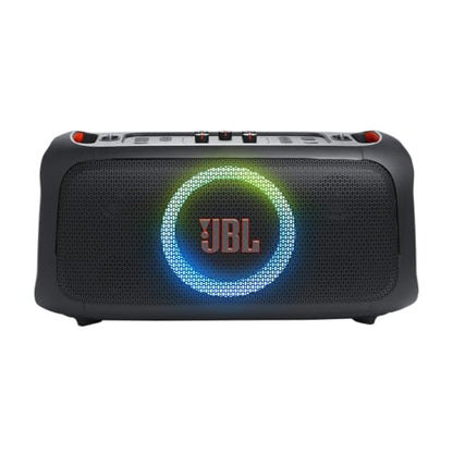 JBL PartyBox On-the-Go Essential - Portable Party Speaker - Black | Amazing JBL Pro Sound, Synched light show, JBL wireless microphone included, IPX4 splashproof protection