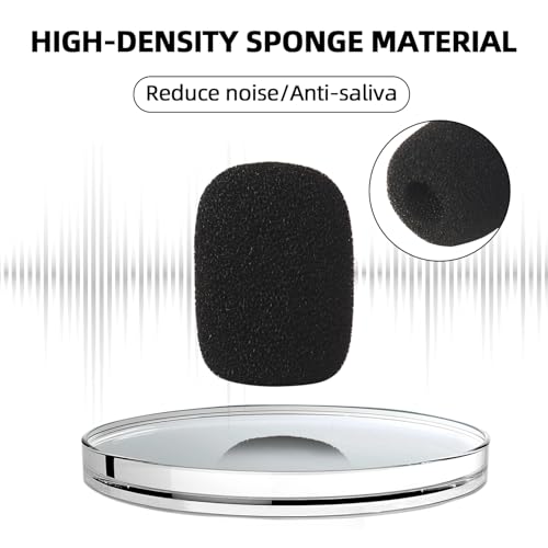 15 Pack Foam Microphone Windscreen, Lapel Headset Microphone Sponge Mini Foam Cover Shield Protection for Variety of Headset (Black)