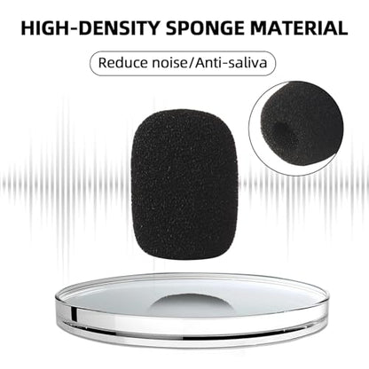 15 Pack Foam Microphone Windscreen, Lapel Headset Microphone Sponge Mini Foam Cover Shield Protection for Variety of Headset (Black)