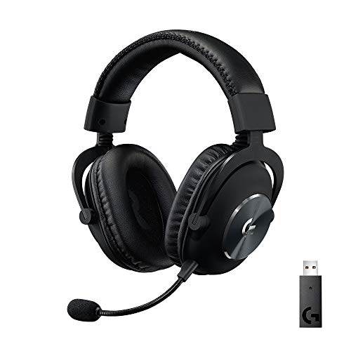 Logitech G PRO X Wireless Lightspeed Gaming Headset with Blue VO!CE Mic Filter Tech, 50 mm PRO-G Drivers, and DTS Headphone:X 2.0 Surround Sound (Renewed)