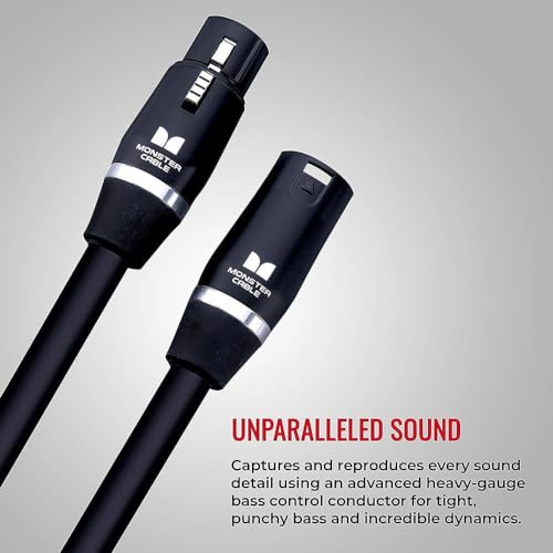 Monster Cable Prolink Studio Pro 2000 XLR Microphone Cable, 10 Foot Balanced Mic Cable, Gold XLR Male to Female Connectors, Multi-Gauge Wire Network Studio Cable - size: 10 Ft.