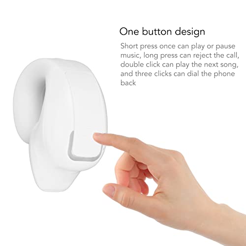 Bluetooth Headphones Clip on Earbuds, Single Clip On Open Ear Headphones, Bluetooth 5.3 Head Set, One Design, for Running Cycling (White) - color: White