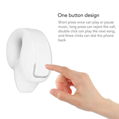 Bluetooth Headphones Clip on Earbuds, Single Clip On Open Ear Headphones, Bluetooth 5.3 Head Set, One Design, for Running Cycling (White) - color: White