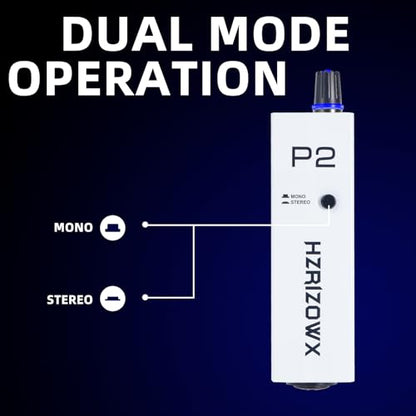 P2 Portable in-Ear Monitor Amplifier,Personal Headphone Amp，White | Stereo/Mono Switch, XLR/TRS Input, 3.5mm Output, Built-in belt clip, Built-in belt clip, Battery Powered Freedom