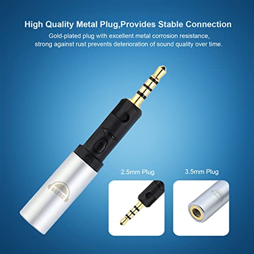 okcsc Audio Adapter Compatible for Audio Technica ATH-M40X,ATH-M50X,ATH-M60X,ATH-M70X,for Sennheiser HD518,HD549,HD558,HD569,HD579,HD599,HD595 Headphones to 3.5mm Cable 2.5mm to 3.5mm Converter